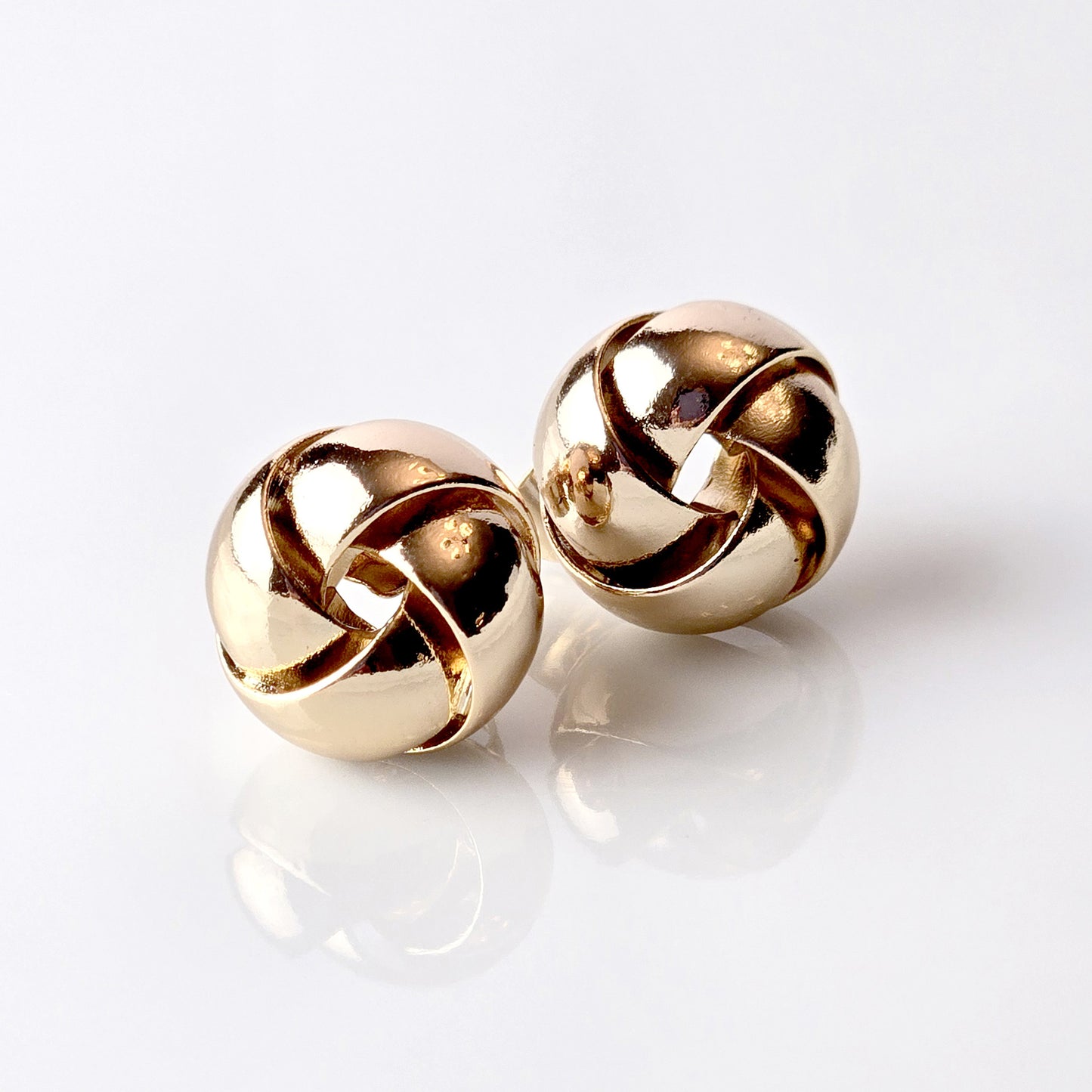 Rose Gold Knot Stud Earrings