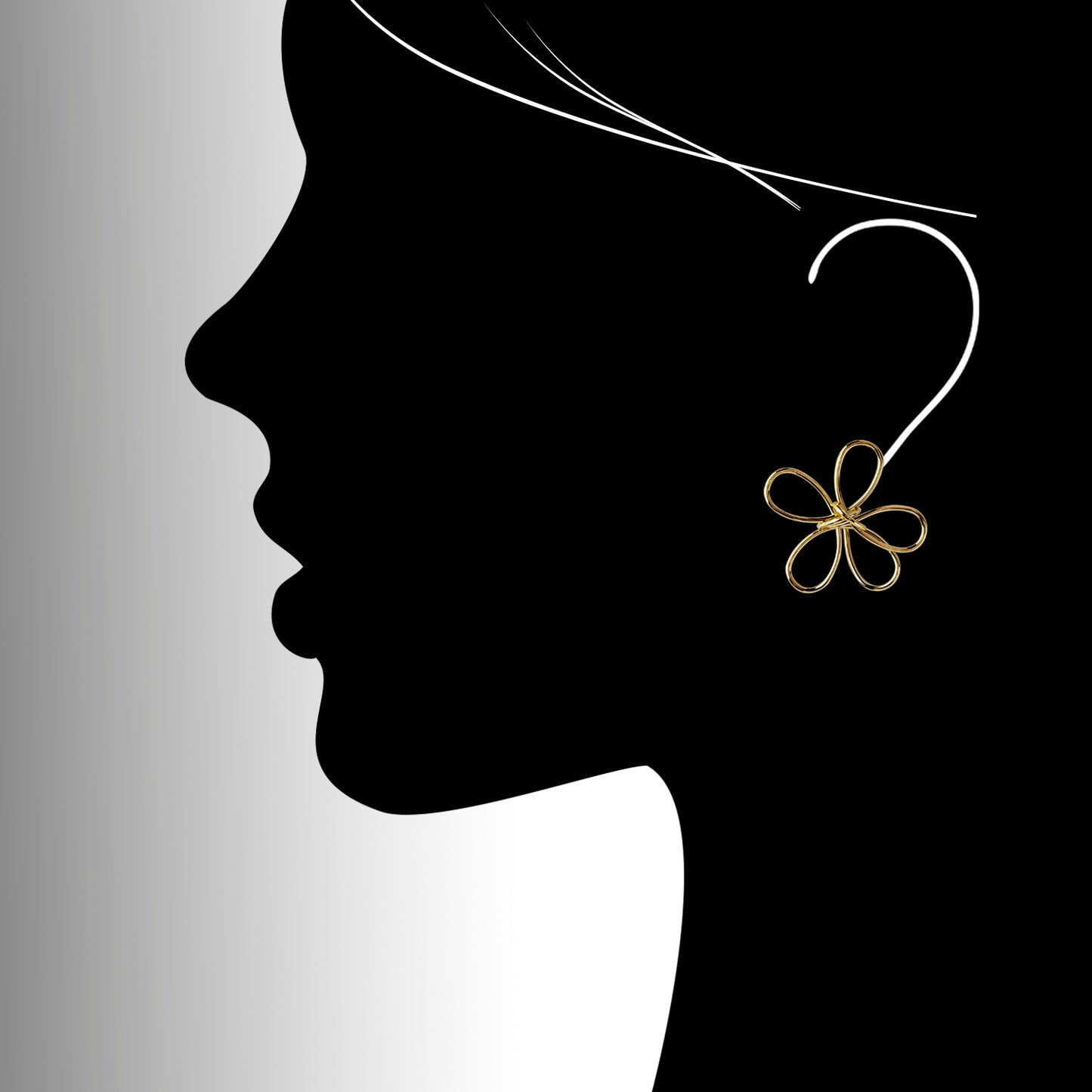These wire frame flower dangle earrings are crafted with hypoallergenic, tarnish-proof stainless steel. Sustainable and low maintenance, they provide a lightweight and high-quality option for everyday wear.