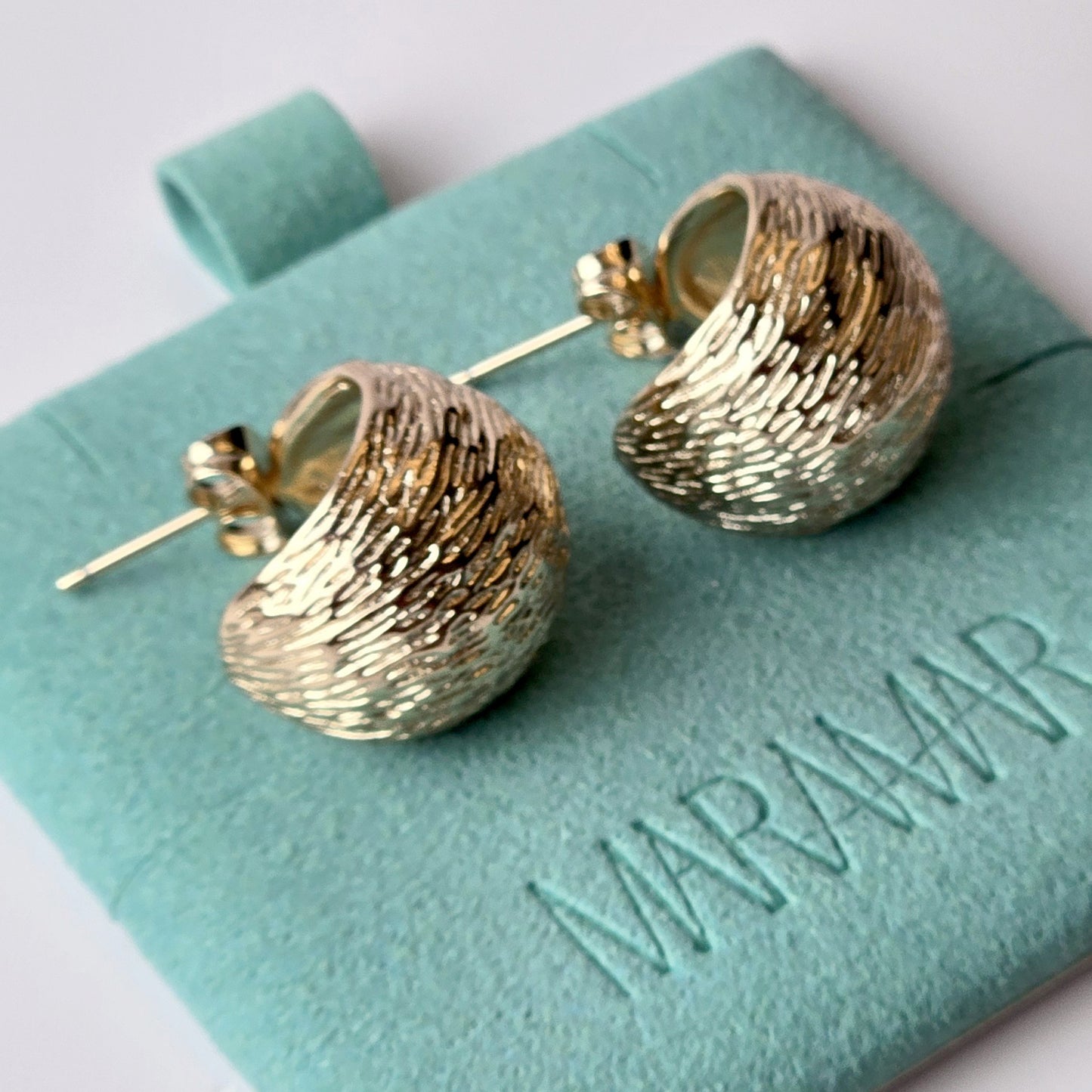 Rose Gold Rustic Bubble Hoop Earrings