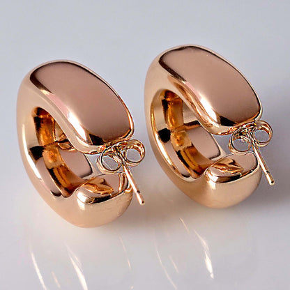 Large Rose Gold Chunk Hoop Earrings