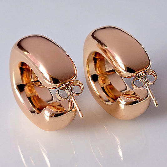 Large Rose Gold Chunk Hoop Earrings