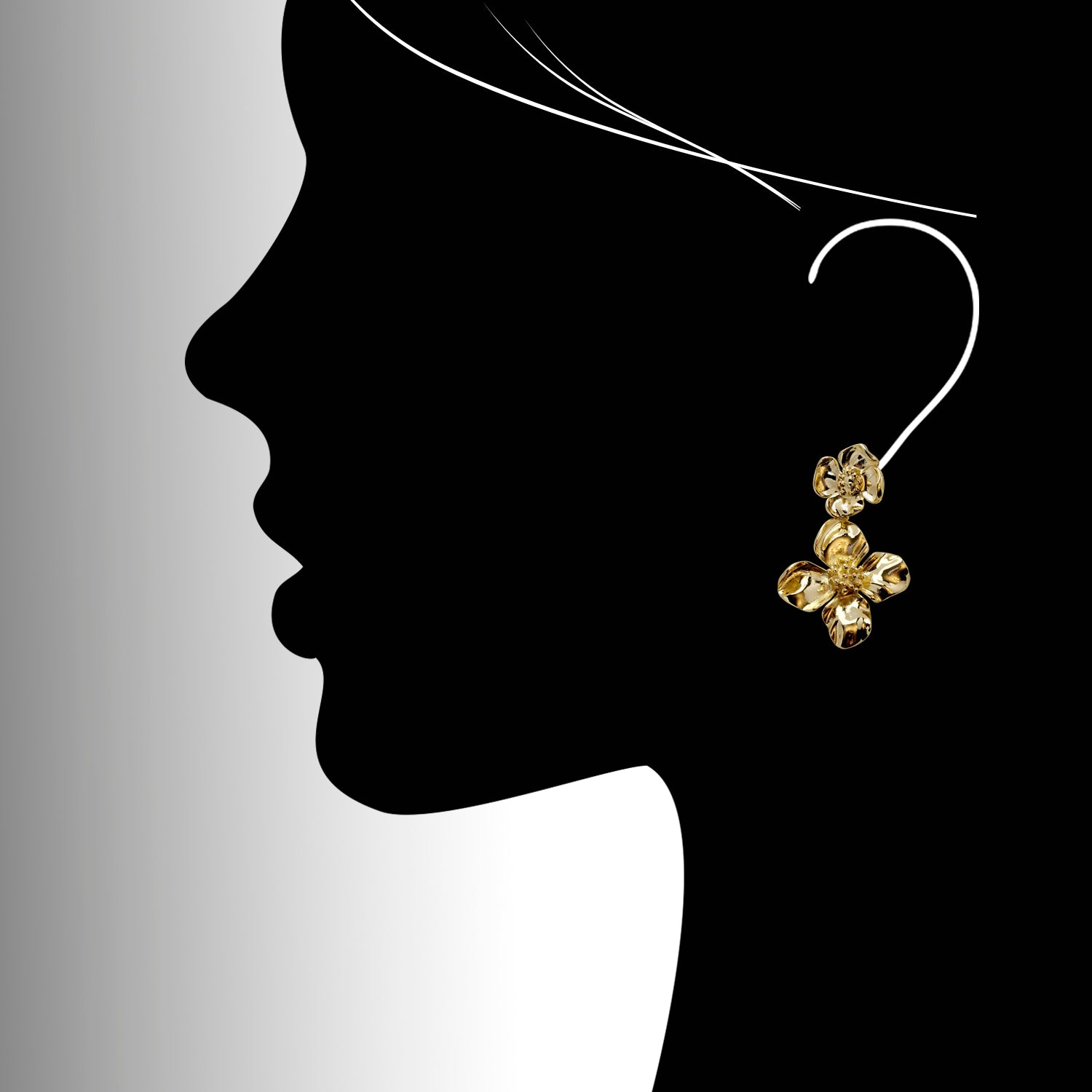Expertly crafted with hypoallergenic stainless steel, our Double Flower Dangle Earrings are both sustainable and low maintenance. With superior quality and lightweight design, these earrings are perfect for everyday wear. Say goodbye to tarnishing and hello to timeless style.