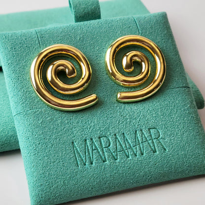 These Medium Gold Spiral Stud Earrings are crafted with highest quality hypoallergenic stainless steel, ensuring they are both tarnish-proof and sustainable. With low maintenance and a lightweight design, these earrings are perfect for everyday wear.