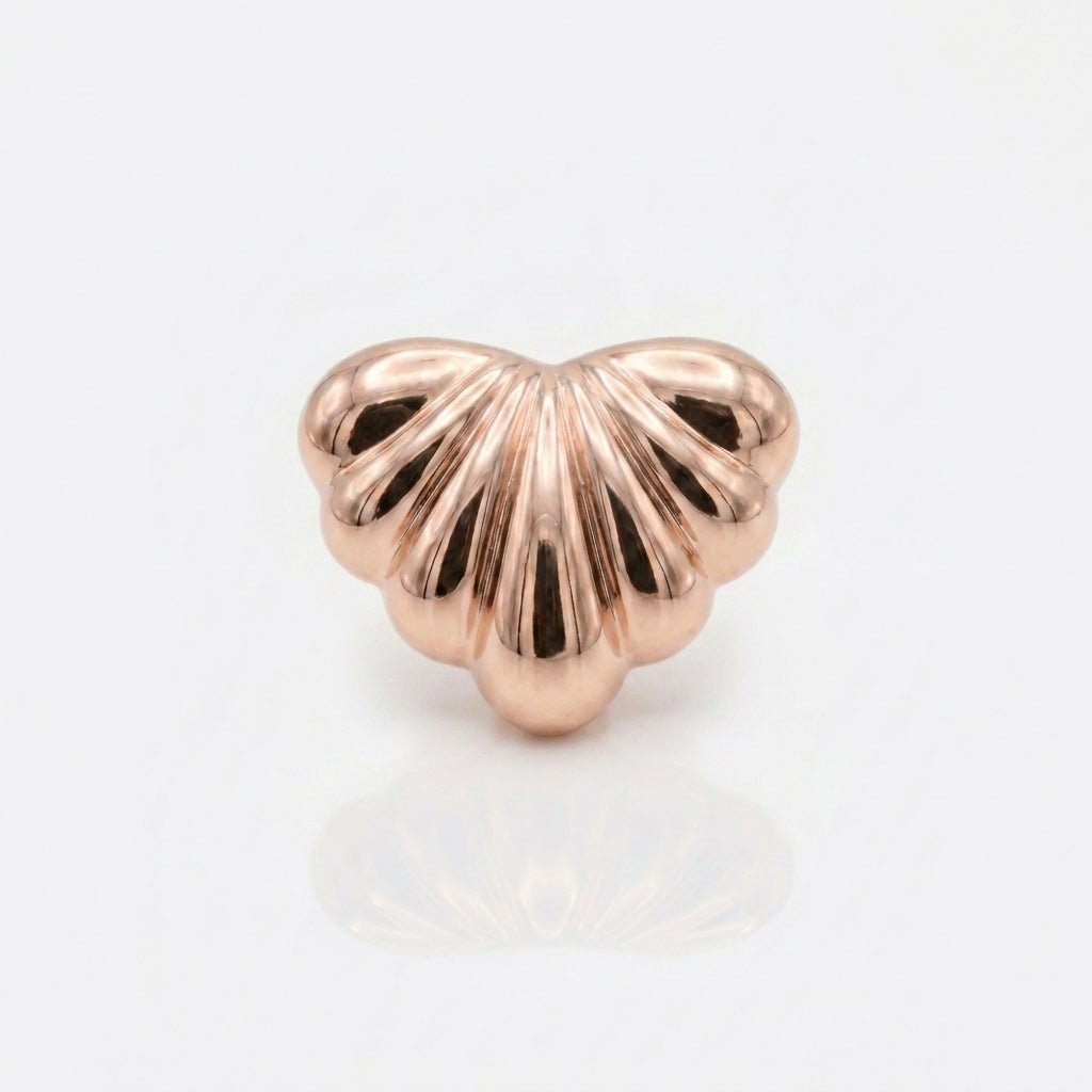 Medium Rose Gold Maré Heart Stud Earrings premium stainless steel hypoallergenic, waterproof, tarnish-proof, and lightweight