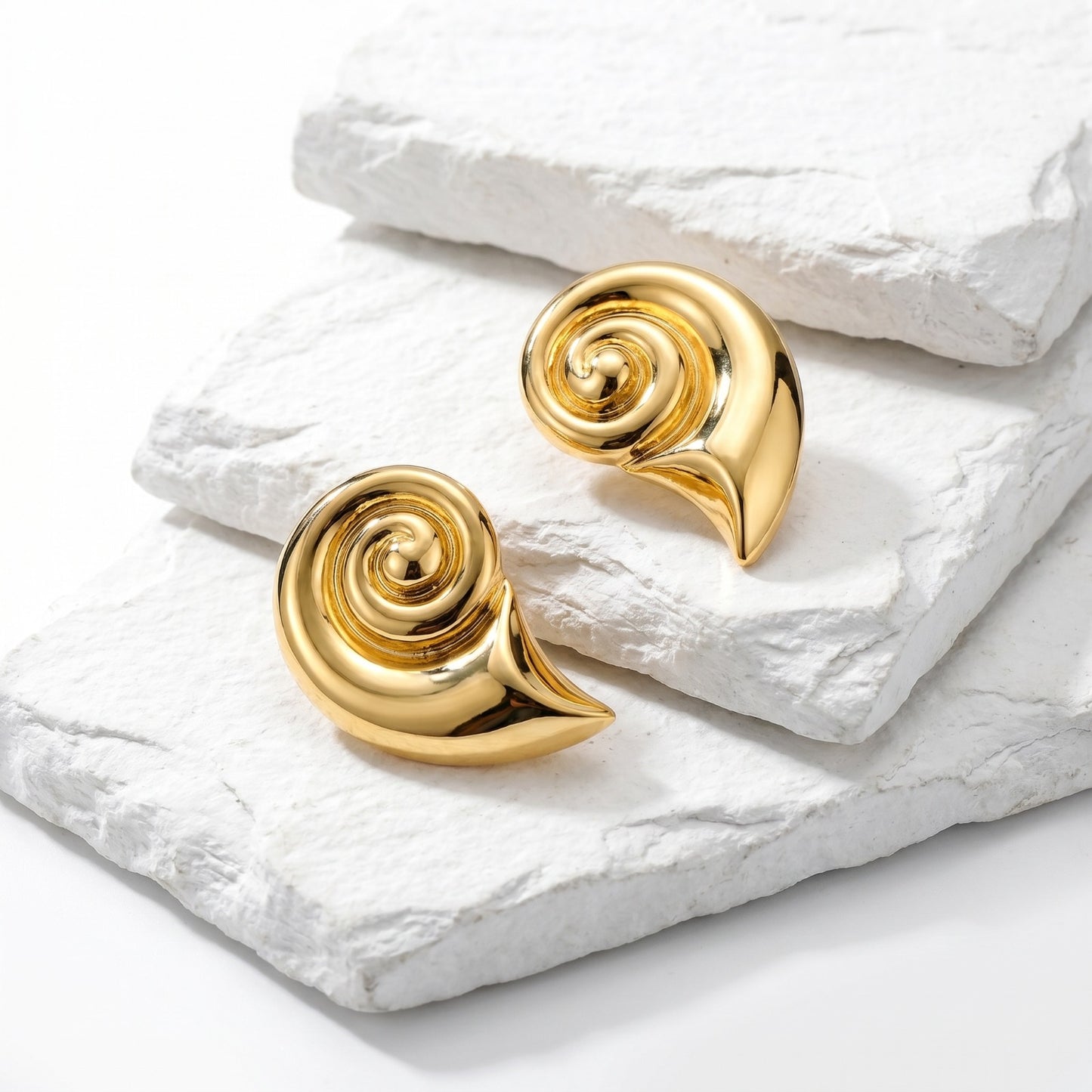 Medium Saltwater Glow Stud Earrings inspired by shimmering ocean reflections and coastal elegance.