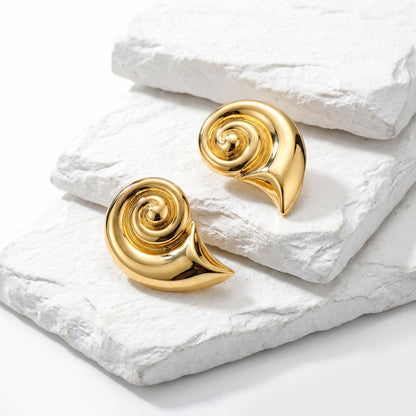 Medium Saltwater Glow Stud Earrings inspired by shimmering ocean reflections and coastal elegance.